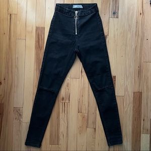 Topshop Black Ripped Skinny Jeans